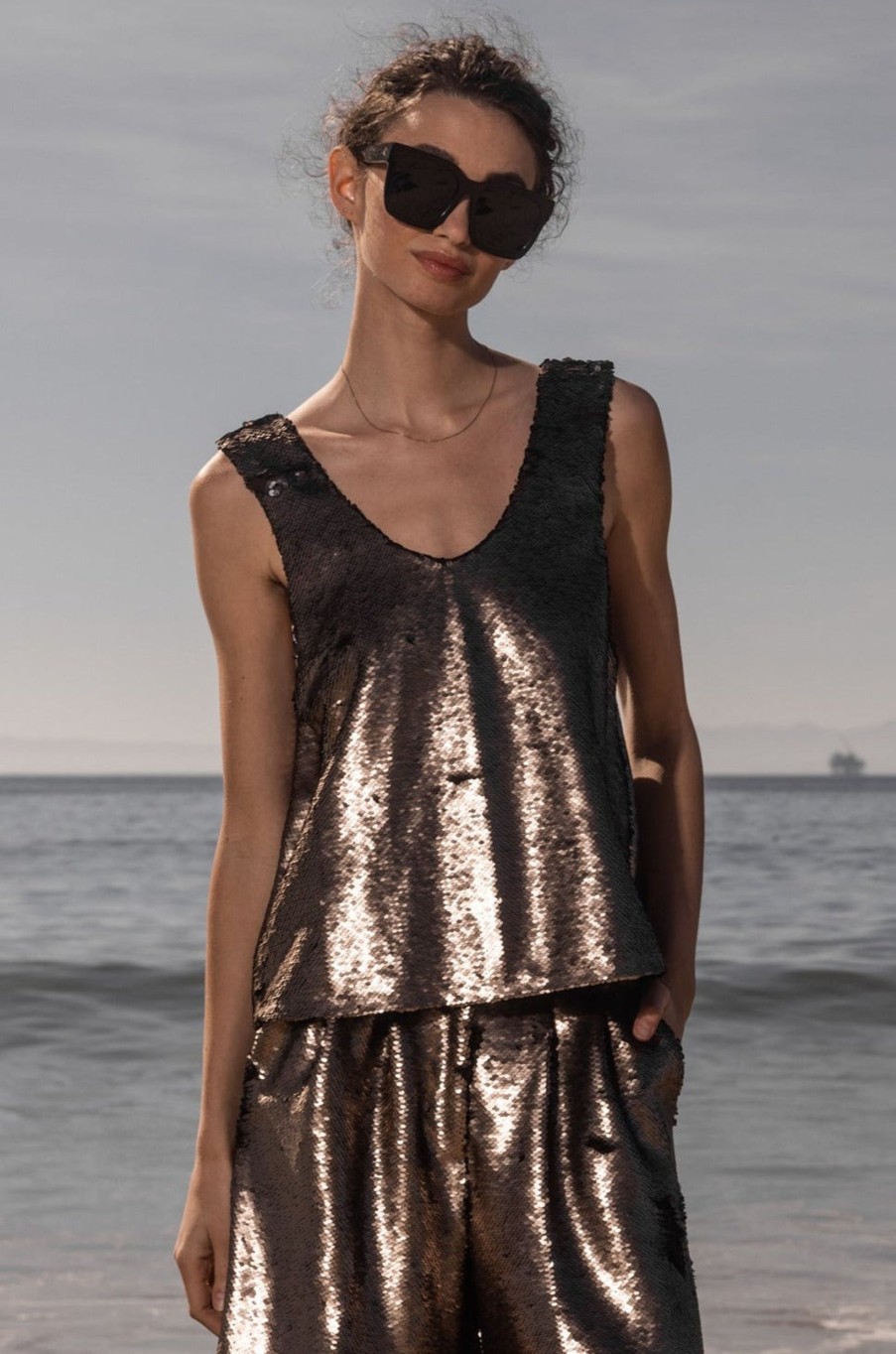 Women Heidi Merrick Tops | Ella Tank-Bronze