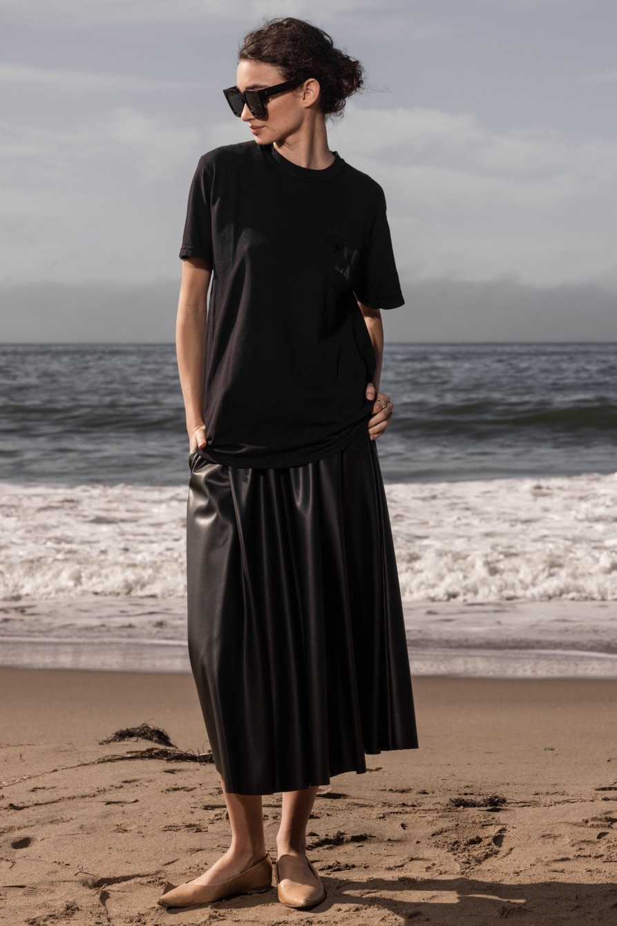 Women Heidi Merrick Bottoms | Apollo Skirt-Black Leather