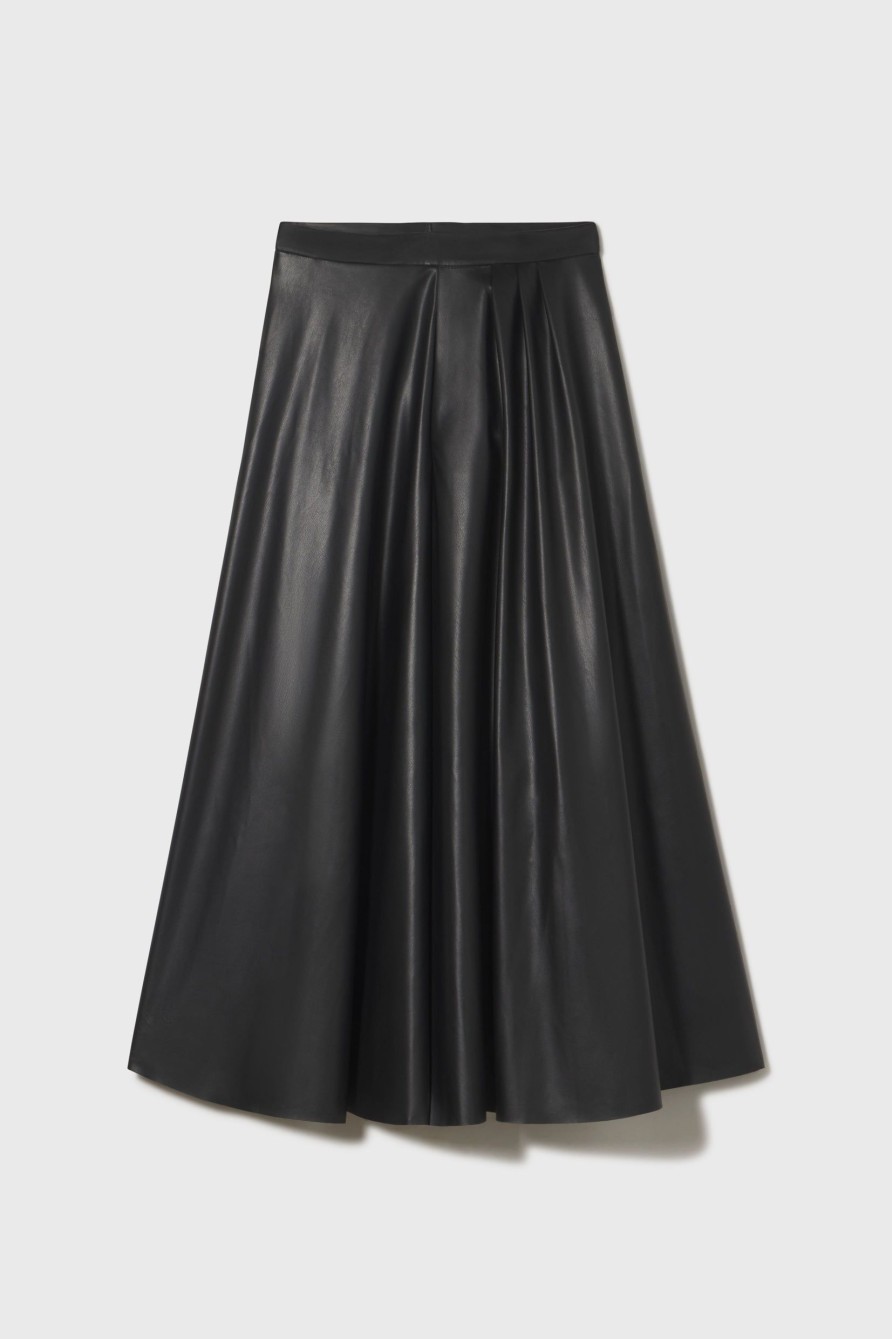 Women Heidi Merrick Bottoms | Apollo Skirt-Black Leather