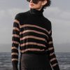 Women Heidi Merrick Knits | Maritime Turtleneck-Black Stripe