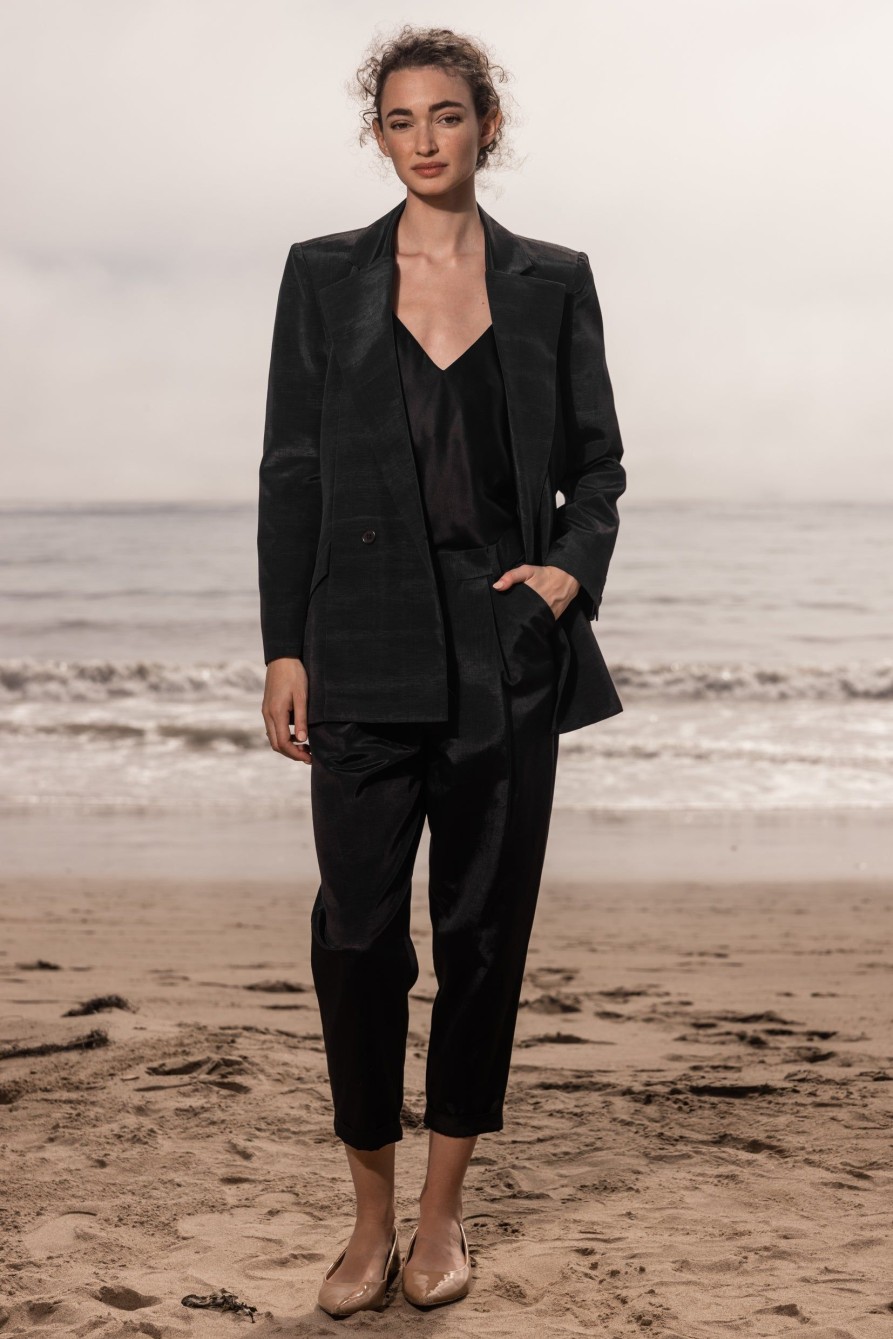 Women Heidi Merrick Suiting | F. Scott Blazer-Black Moire