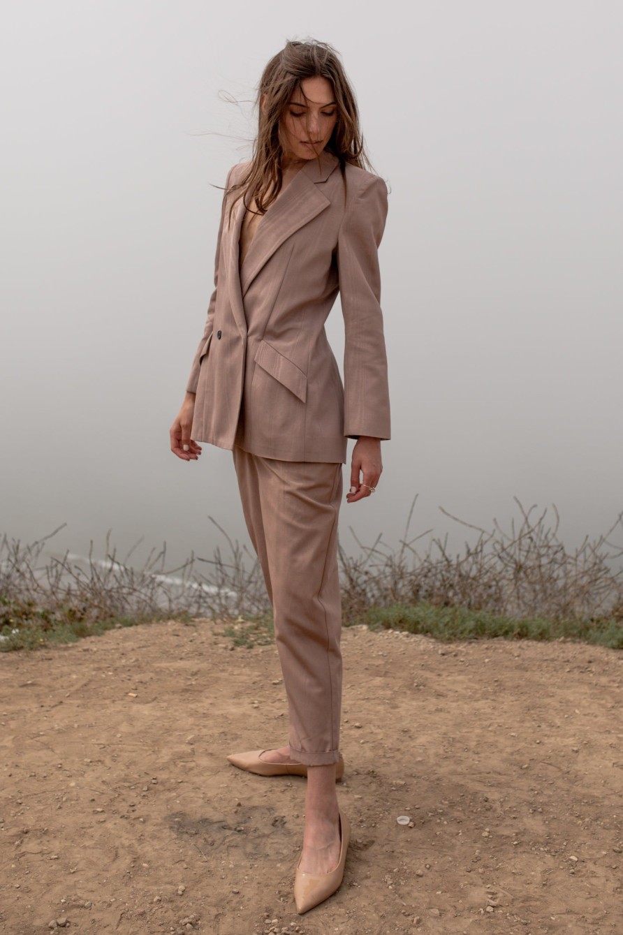 Women Heidi Merrick Suiting | Boyfriend Pant-Blush Moire