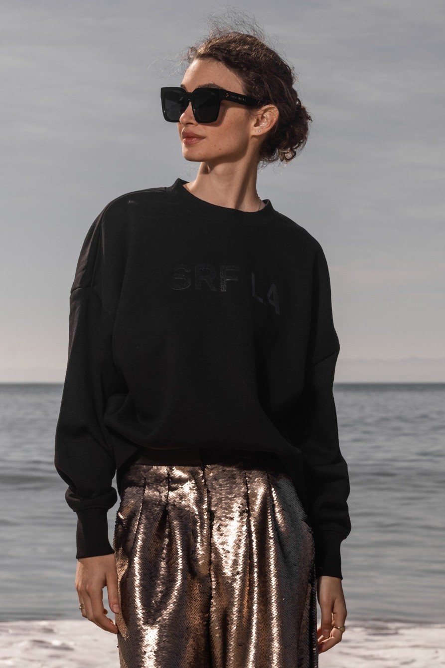 Women Heidi Merrick Crewnecks | Srf La Heavy Crewneck-Noir