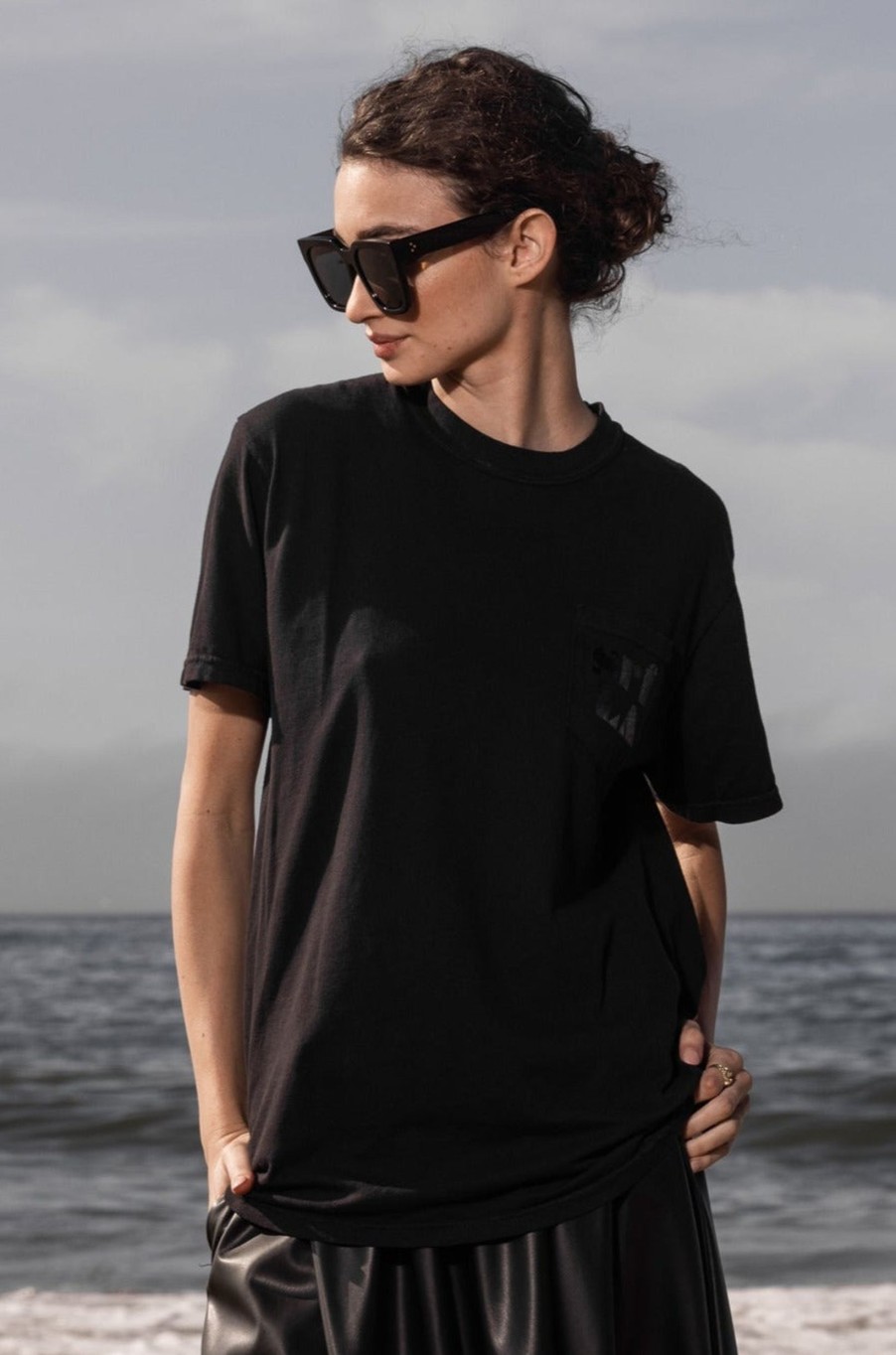 Women Heidi Merrick Tees | 70'S Srf La Tee-Black On Black