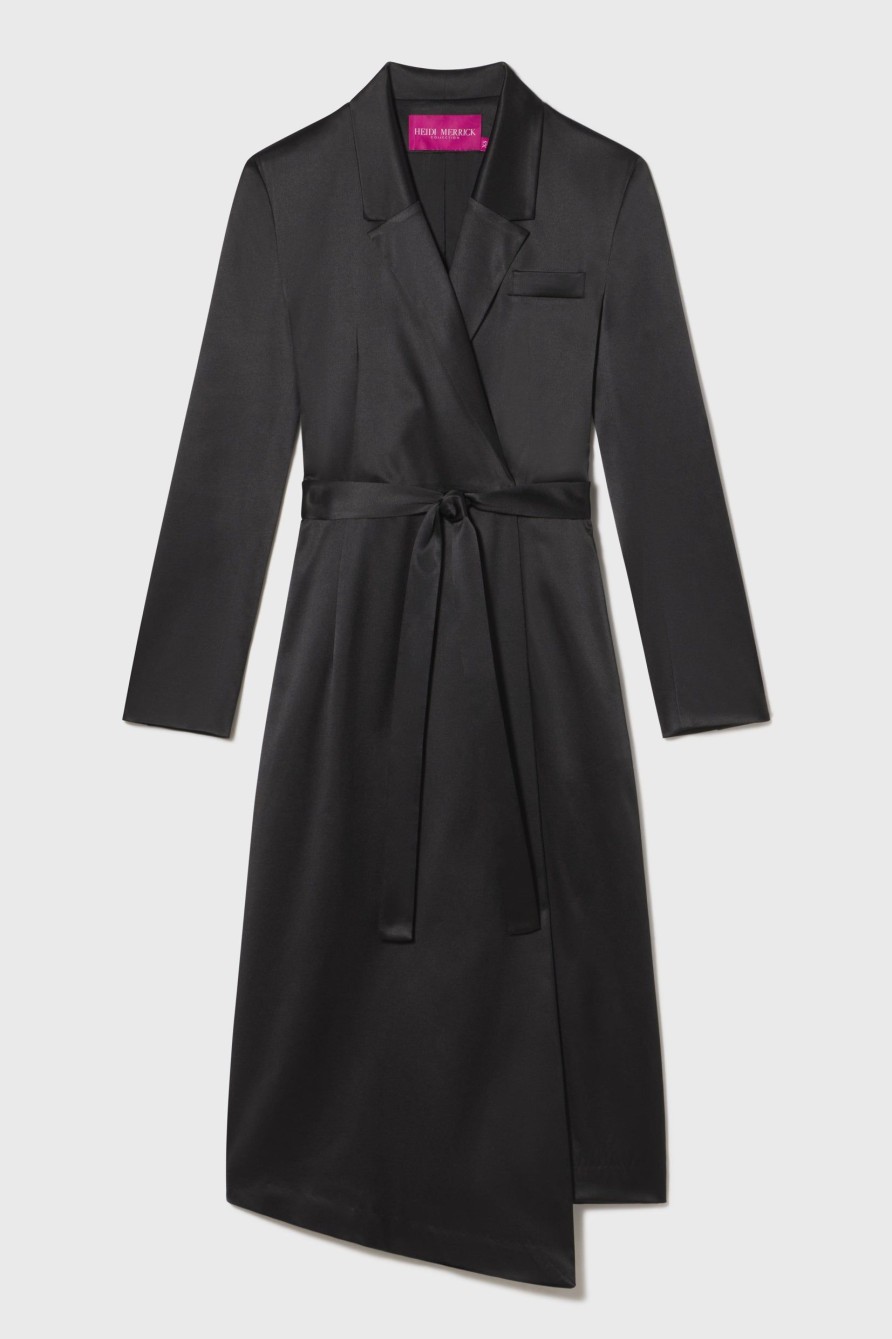 Women Heidi Merrick Dresses | Blazer Dress-Black Satin