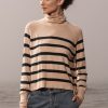 Women Heidi Merrick Knits | Maritime Turtleneck-Sand Stripe