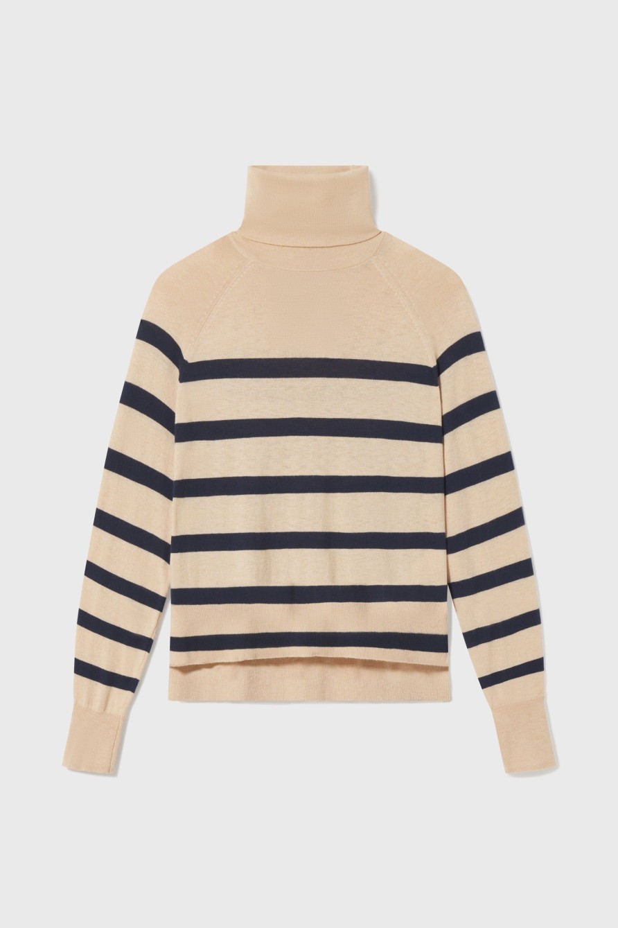 Women Heidi Merrick Knits | Maritime Turtleneck-Sand Stripe