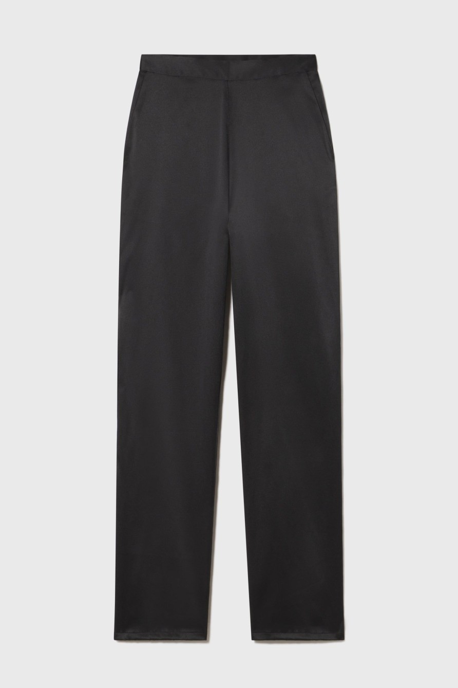 Women Heidi Merrick Suiting | Straight Pant-Black Satin