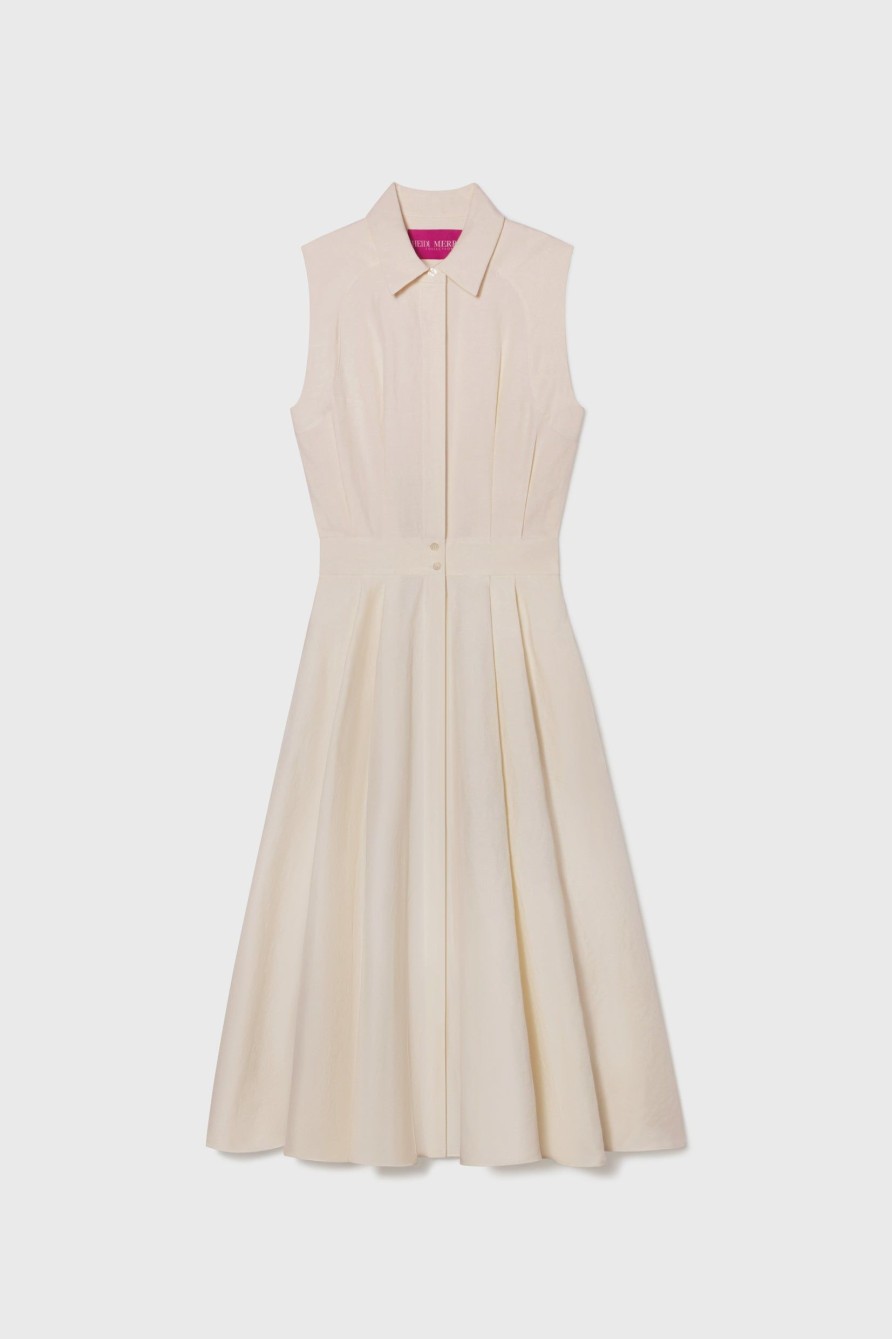 Women Heidi Merrick Classics | Rosie Dress-Ivory Silk & Hemp