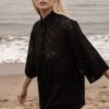 Women Heidi Merrick Tops | Dorothy Top-Noir Eyelet