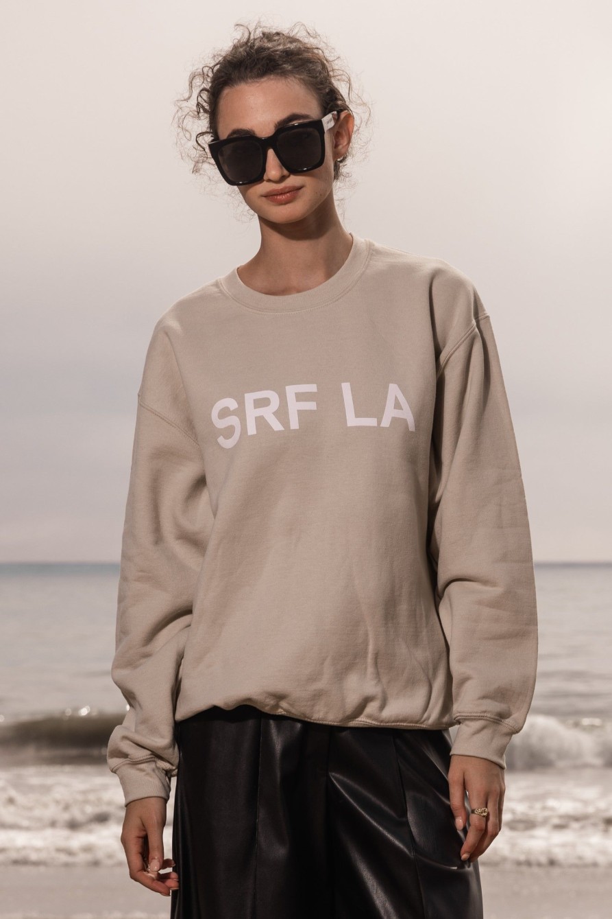 Women Heidi Merrick Crewnecks | Srf La Oversized Crewneck-Sand