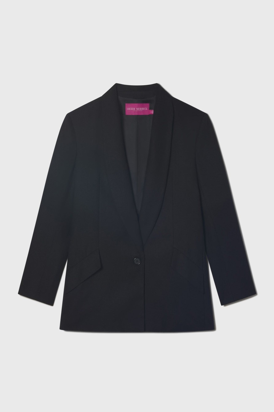 Women Heidi Merrick Classics | Zelda Blazer-Noir Silk Noil