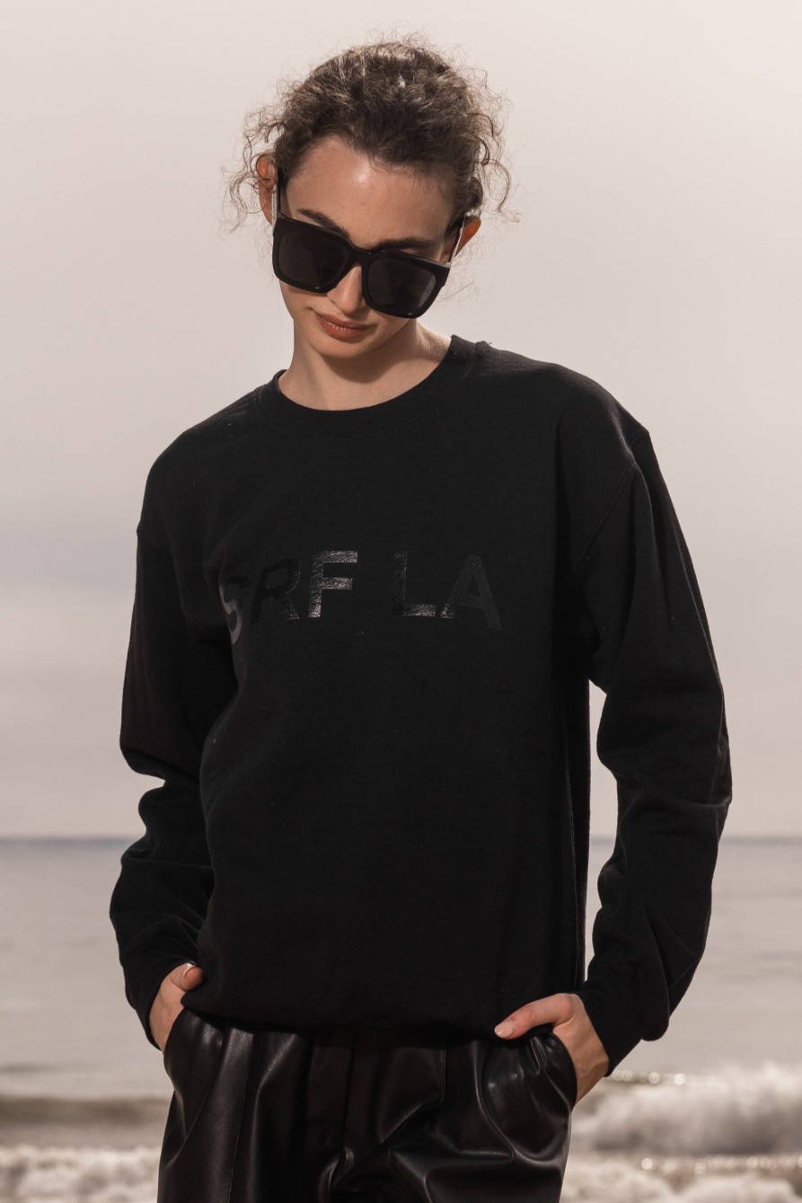 Women Heidi Merrick Crewnecks | Srf La Oversized Crewneck-Black On Black