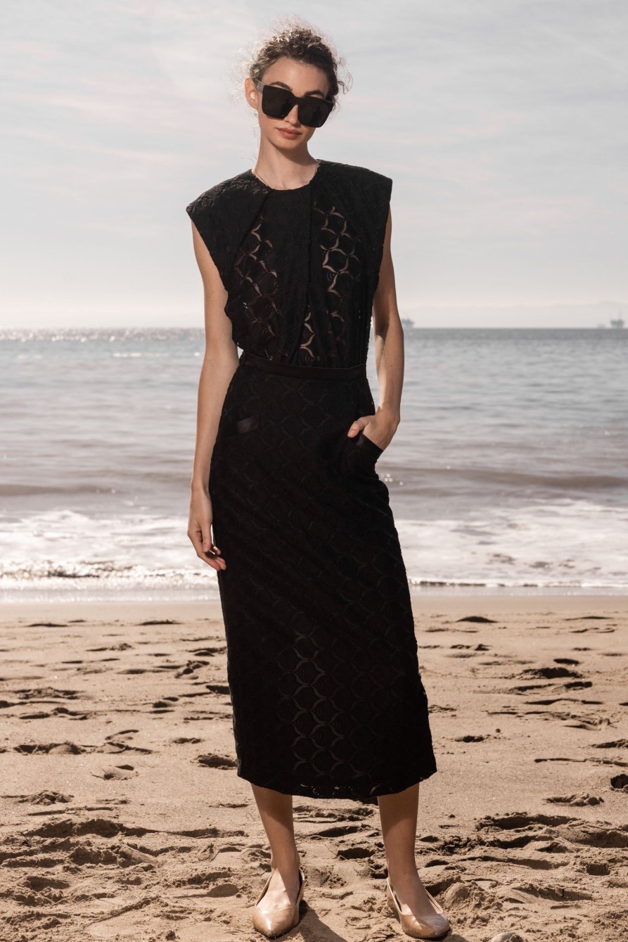 Women Heidi Merrick Dresses | Kate Dress-Black Jacquard