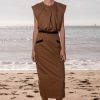 Women Heidi Merrick Dresses | Kate Dress-Tan Popplin