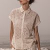 Women Heidi Merrick Tops | Elio Top-Cream Eyelet