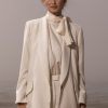 Women Heidi Merrick Classics | Zelda Blazer-Ivory Silk Noil