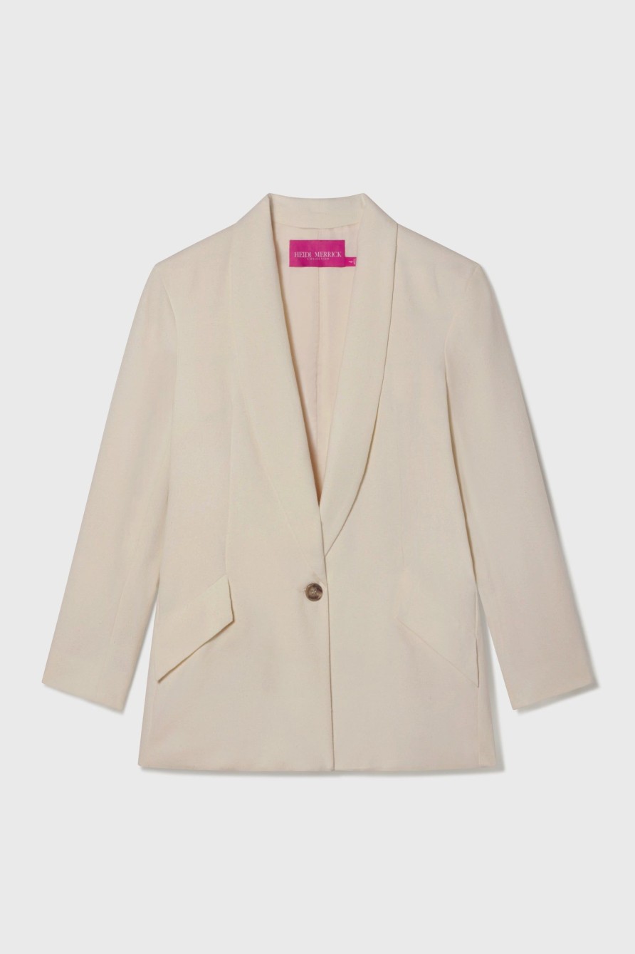 Women Heidi Merrick Classics | Zelda Blazer-Ivory Silk Noil