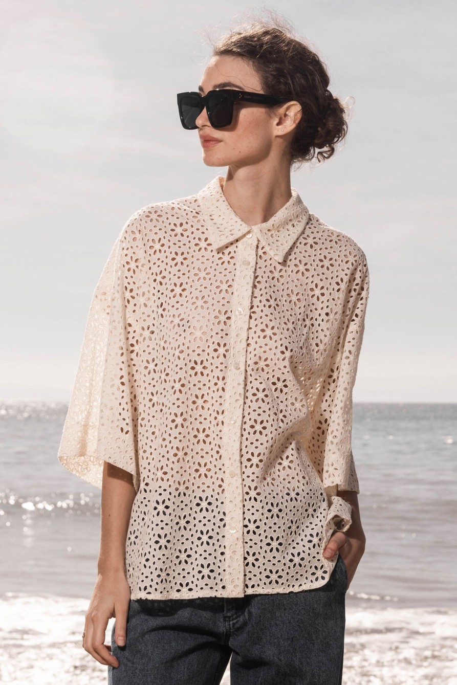 Women Heidi Merrick Tops | Dorothy Top-Cream Eyelet