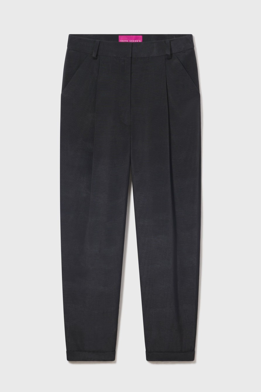 Women Heidi Merrick Bottoms | Boyfriend Pant-Black Moire