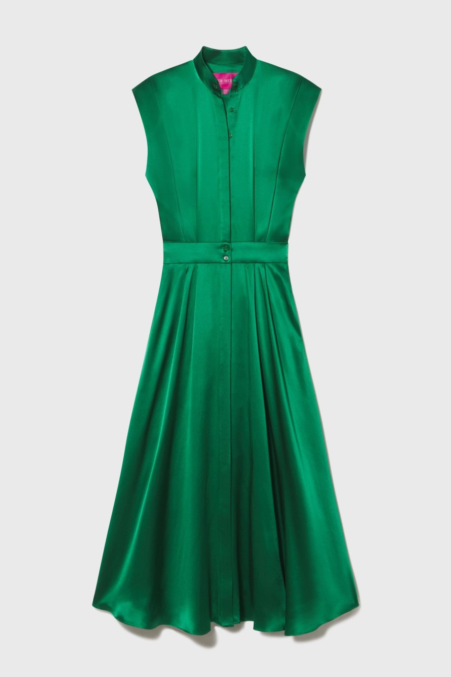 Women Heidi Merrick Dresses | Tia-Green Silk