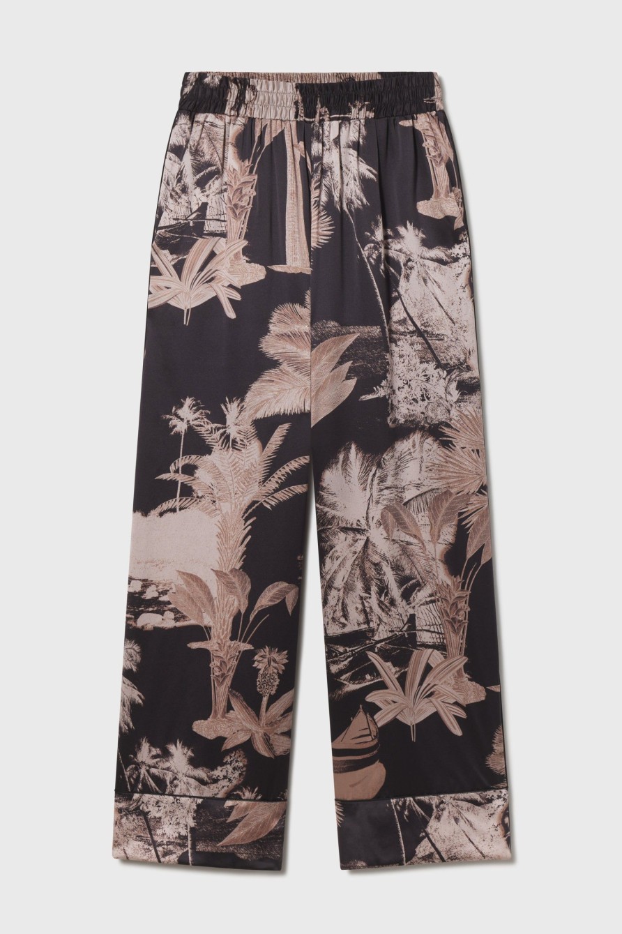 Women Heidi Merrick Bottoms | Sahara Pant-Black Palm