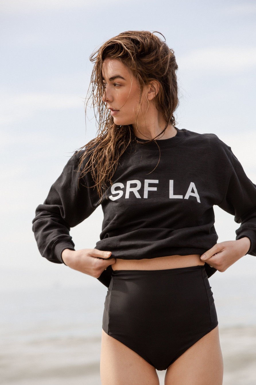 Women Heidi Merrick Crewnecks | Srf La Oversized Crewneck-Black